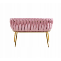 Sofa Glamour Kanapa dwuosobowa przeplatana velvet różowa welurowa IMPERIA