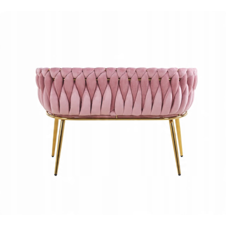Sofa Glamour Kanapa dwuosobowa przeplatana velvet różowa welurowa IMPERIA