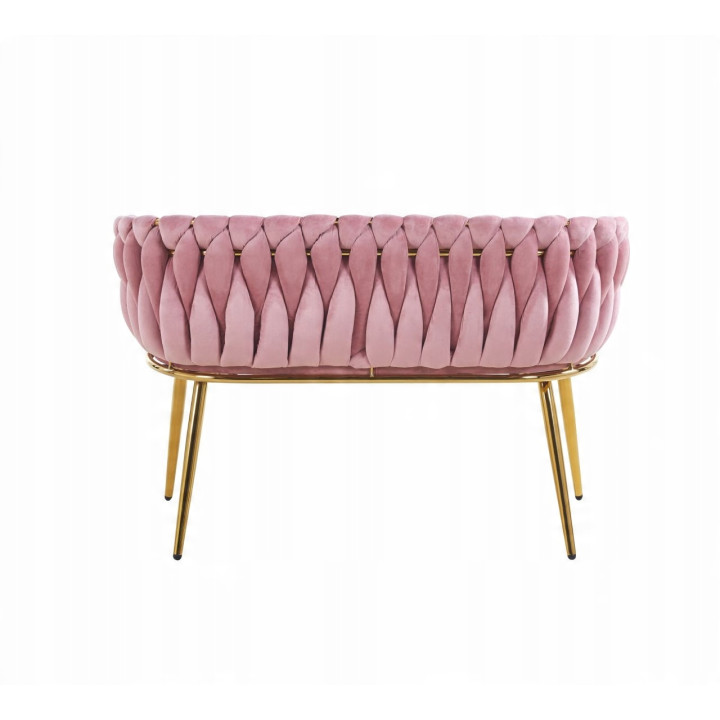 Sofa Glamour Kanapa dwuosobowa przeplatana velvet różowa welurowa IMPERIA