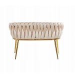 Sofa Glamour Kanapa dwuosobowa przeplatana velvet beżowa welurowa IMPERIA