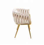 Sofa Glamour Kanapa dwuosobowa przeplatana velvet beżowa welurowa IMPERIA