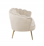 BEŻOWA WELUROWA JASNA SOFA KANAPA DWUOSOBOWA TAPICEROWANA FLOWERS