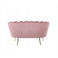Sofa ROŻOWA Welurowa Dwuosobowa na ZŁOTYCH Nogach GLAMOUR Tapicerowana