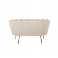 BEŻOWA WELUROWA JASNA SOFA KANAPA DWUOSOBOWA TAPICEROWANA FLOWERS