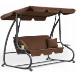 Huśtawka ogrodowa WZMACNIANA RELAX COMFORT BRĄZOWA