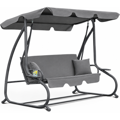 Huśtawka ogrodowa WZMACNIANA RELAX COMFORT szara