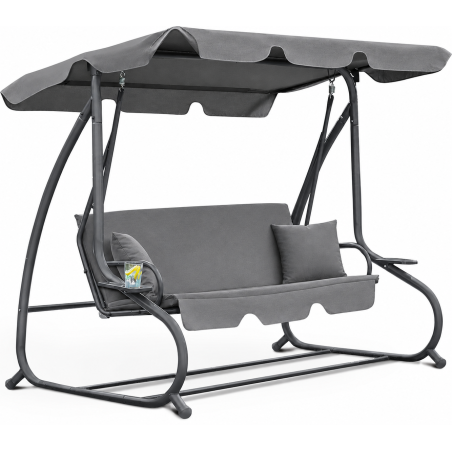 Huśtawka ogrodowa WZMACNIANA RELAX COMFORT szara