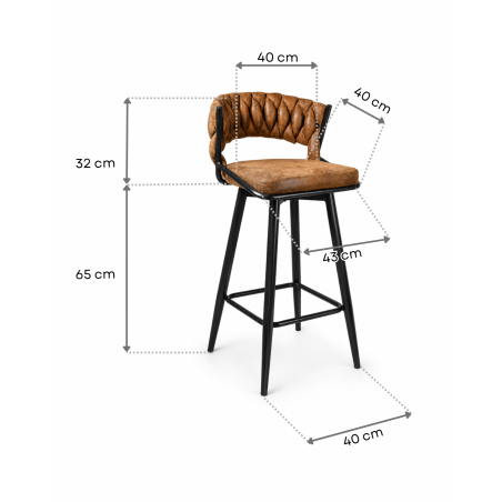 Hoker obrotowy, barowy, do wyspy, kuchenny SOPRANO VINTAGE BRĄZOWY