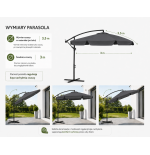Parasol z wysięgnikiem 3M SZARY