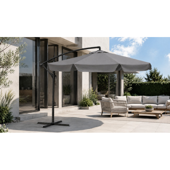 Parasol z wysięgnikiem 3M SZARY