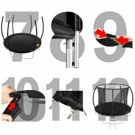 TRAMPOLINA OGRODOWA PREMIUM BLACK PLUS JUST FUN 8FT-244CM