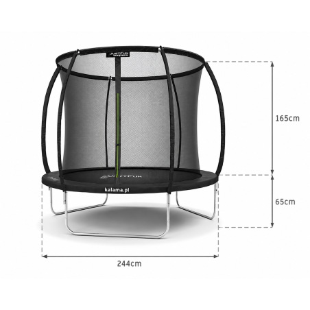 TRAMPOLINA OGRODOWA PREMIUM BLACK PLUS JUST FUN 8FT-244CM