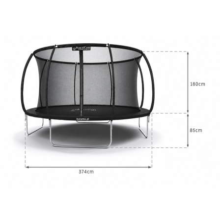 Trampolina ogrodowa PREMIUM BLACK PLUS Just Fun 12ft 374cm