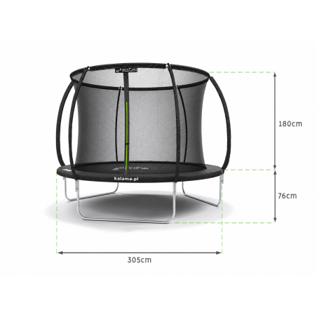 TRAMPOLINA OGRODOWA PREMIUM BLACK PLUS JUST FUN 10FT-305CM