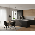 Krzesło skandynawskie MILEO PREMIUM VELVET CZARNY 4SZT+STÓŁ PREMIUM 80 CM
