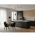 Krzesło skandynawskie MILEO PREMIUM VELVET CZARNY 4SZT+STÓŁ PREMIUM 80 CM