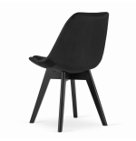 Krzesło skandynawskie MILEO PREMIUM VELVET CZARNY 4SZT+STÓŁ PREMIUM 80 CM