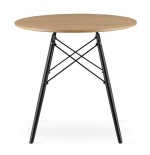 Krzesło skandynawskie MILEO PREMIUM VELVET CZARNY 4SZT+STÓŁ PREMIUM 80 CM