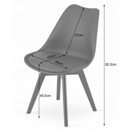 Krzesło skandynawskie MILEO PREMIUM VELVET CZARNY 4SZT+STÓŁ PREMIUM 80 CM