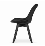 Krzesło skandynawskie MILEO PREMIUM VELVET CZARNY 4SZT+STÓŁ PREMIUM 80 CM