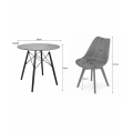 Krzesło skandynawskie MILEO PREMIUM VELVET CZARNY 4SZT+STÓŁ PREMIUM 80 CM