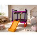 Trampolina kojec do domu zjeżdżalnia kosz fioletowa plac zabaw