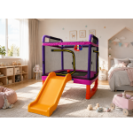 TRAMPOLINA KOJEC DO DOMU ZJEZDZALNIA KOSZ FIOLETOWA PLAC ZABAW