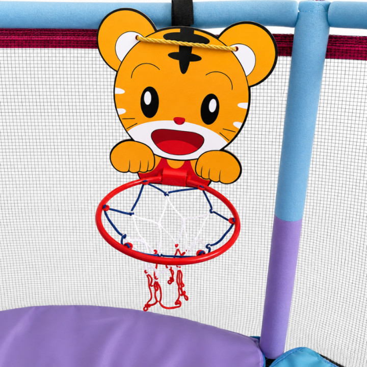 Trampolina plac zabaw do domu hamak, tarcza, koszykówka, kulki, worek boks