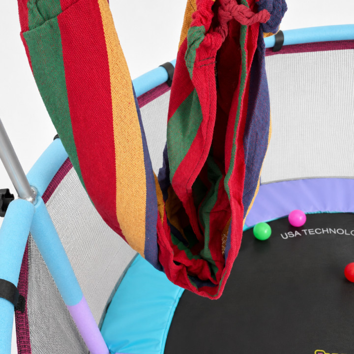 Trampolina plac zabaw do domu hamak, tarcza, koszykówka, kulki, worek boks