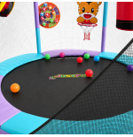 TRAMPOLINA PLAC ZABAW DO DOMU HAMAK, TARCZA, KOSZYKÓWKA, KULKI, WOREK BOKS