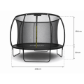 TRAMPOLINA OGRODOWA FIBERGLASS BLACK JUST FUN 6FT-183CM