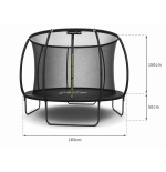 TRAMPOLINA OGRODOWA FIBERGLASS BLACK JUST FUN 6FT-183CM