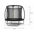 TRAMPOLINA OGRODOWA FIBERGLASS BLACK JUST FUN 8FT-244CM