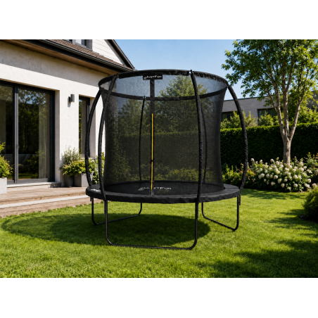 TRAMPOLINA OGRODOWA FIBERGLASS BLACK JUST FUN 6FT-183CM