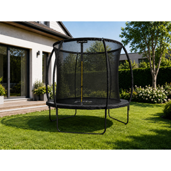 TRAMPOLINA OGRODOWA FIBERGLASS BLACK JUST FUN 6FT-183CM