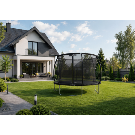 TRAMPOLINA OGRODOWA FIBERGLASS BLACK JUST FUN 10FT-305CM