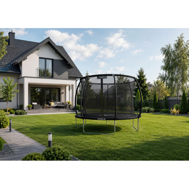 TRAMPOLINA OGRODOWA FIBERGLASS BLACK JUST FUN 10FT-305CM