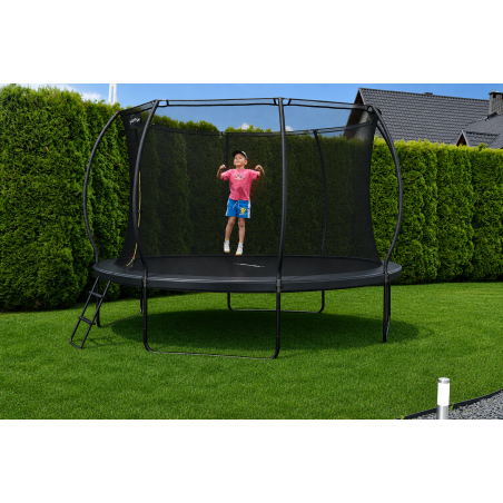 TRAMPOLINA OGRODOWA FIBERGLASS BLACK JUST FUN 8FT-244CM