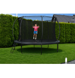 TRAMPOLINA OGRODOWA FIBERGLASS BLACK JUST FUN 8FT-244CM