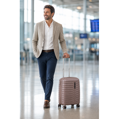 Walizka podróżna, kabinówka, Vinci - PP24 S kawowa, Polipropylen, TSA