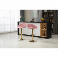 Hoker regulowany, krzesło barowe, FARVISO różowy elegancki loft