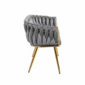 Sofa Glamour Kanapa dwuosobowa przeplatana velvet szara welurowa IMPERIA