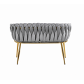 Sofa Glamour Kanapa dwuosobowa przeplatana velvet szara welurowa IMPERIA