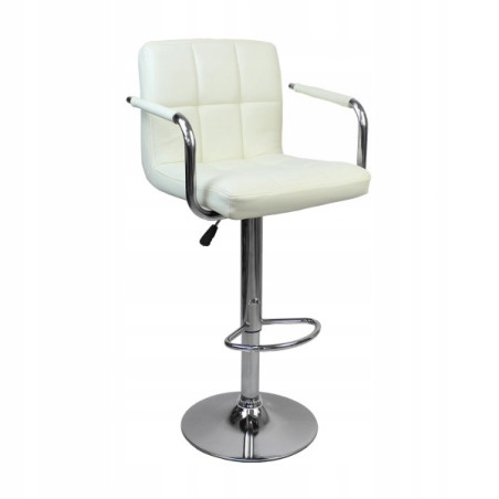 Hoker Barowy Krzesło z Podłokietnikami do wyspy ekoskóra ASTANA biały