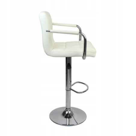 Hoker Barowy Krzesło z Podłokietnikami do wyspy ekoskóra ASTANA biały