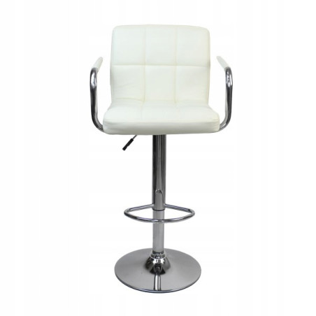 Hoker Barowy Krzesło z Podłokietnikami do wyspy ekoskóra ASTANA biały