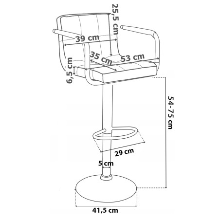 Hoker Barowy Krzesło z Podłokietnikami do wyspy ekoskóra ASTANA beżowy