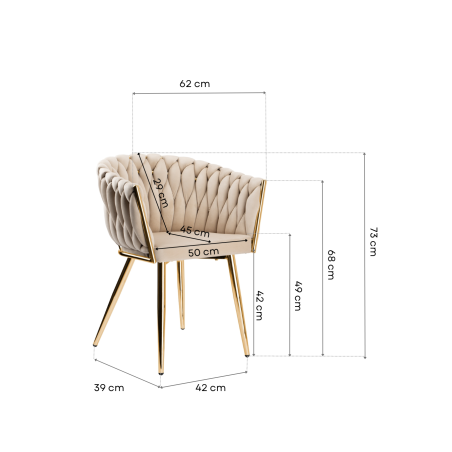 Krzesło Fotel do salony IMPERIA welur czarny GLAMOUR LOFT 1 szt.
