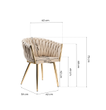Krzesło Fotel do salony IMPERIA welur czarny GLAMOUR LOFT 1 szt.