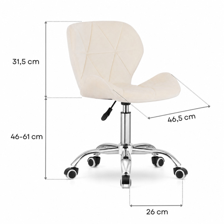 Krzesło obrotowe RIVELLO VELVET LIGHT BEIGE